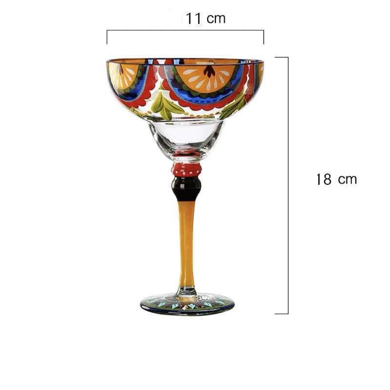 Hand-Painted Crystal Margarita Glass – A Toast to Artistry