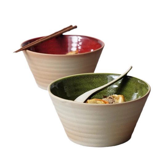 Retro Eating Bowl Underglaze Pottery Clay Salad Bowl