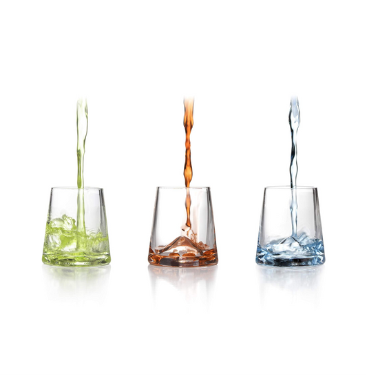 Sempli Monti Shot Glasses Set of 4 - Premium Clear Shot Glass Set for Wine Tasting, Tequila, Whiskey & Vodka, Heavy Base, Hand Blown, Lead-Free Crystal, Artisanal Design - 2 oz