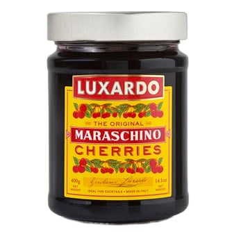 Luxardo The Original Maraschino Cherries | Gourmet Italian Maraschino Cherries | Ideal for Cocktails and Desserts, 400g Jar