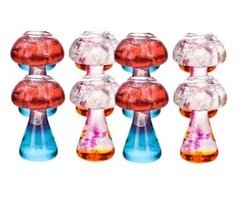 Luminthra Set of 8 Crystal Mushroom Cocktail Glasses, 8.5oz Martini and Wine Glasses, Perfect for Juice, Champagne, and Creative Cocktails (250ml) (8 SET)