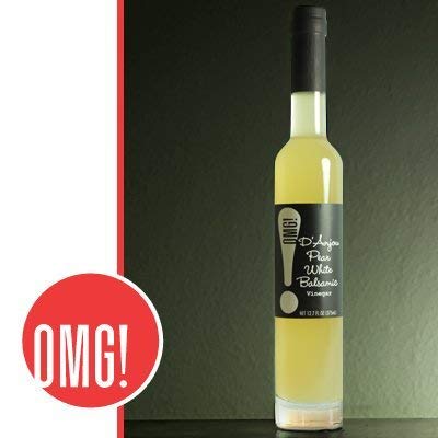 OMG! Oils: Gourmet D'Anjou Pear White Balsamic Vinegar (Perfect for Dipping, Marinades, Glazing and Topping!), 375ml/12.7oz