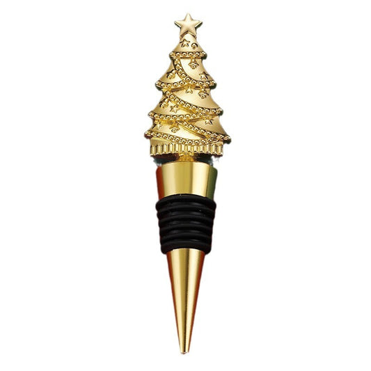 Christmas Tree Wine Bottle Stopper in Gold or Silver Tone