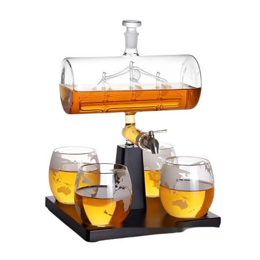 Sailing Motif Whiskey or Wine Set