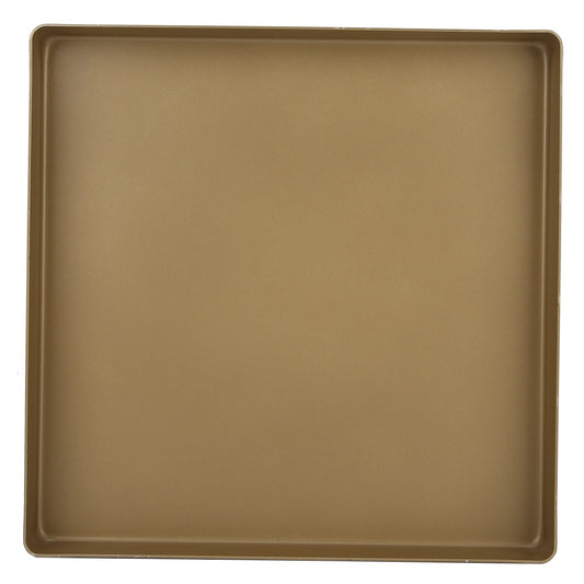 Gold-Tone Aluminum Alloy Square Shape Non-Stick Baking Tray Bread Pizza Tray Baking Tool - 28 x 28 x 3cm