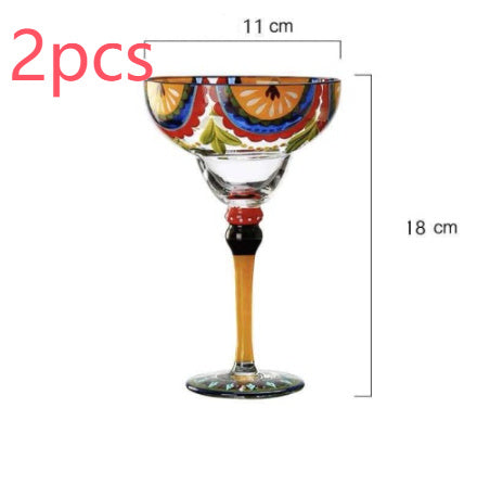 Hand-Painted Crystal Margarita Glass – A Toast to Artistry