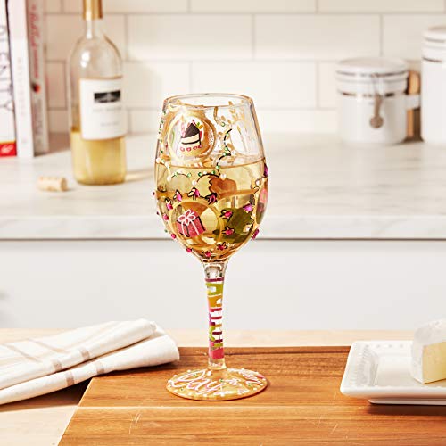 Designs by Lolita “Queen For a Day” Hand-painted Artisan Wine Glass, 15 oz.