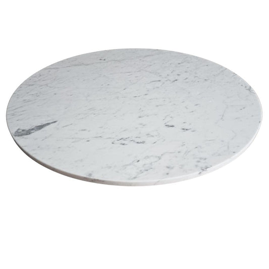 Carrara Marble Lazy Susan, 18-Inch Rotating Serving Tray, Elegant Dining Table Centerpiece, Kitchen Decor Gift for Housewarming and Weddings