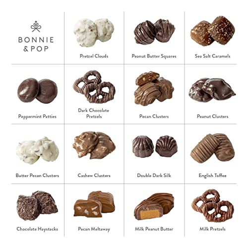 Chocolate Gift Basket, Candy Food Gifts Arrangement Platter, Gourmet Snack Box, Valentines Day, Holiday Present Idea, Corporate Him & Her, Men Women Sympathy Family Parties & Get Well- Bonnie & Pop