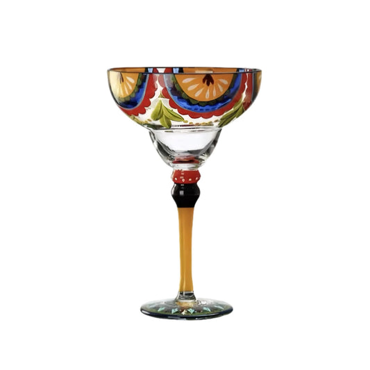 SHIDOW Margarita Glass, Cocktail Glasses, Colored Martini Glasses, Hand Painted Glassware by Artists - Unique and Decorative Margarita Glasses, Kitchen Table Décor