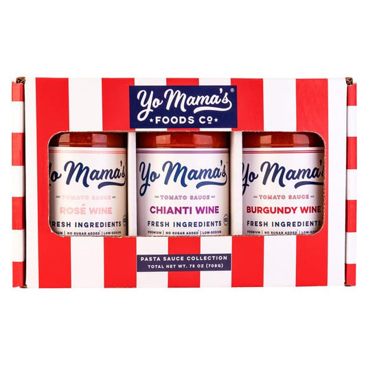 Yo Mama’s Foods Gourmet Keto Gift Set and Care Package | Includes (1) Burgundy Wine (1) Chianti Wine and | (1) Rose Wine | Low Sugar, Low Carb, Low Sodium, Gluten-Free, and Made from Fresh