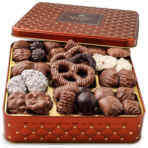 Chocolate Gift Basket, Candy Food Gifts Arrangement Platter, Gourmet Snack Box, Valentines Day, Holiday Present Idea, Corporate Him & Her, Men Women Sympathy Family Parties & Get Well- Bonnie & Pop