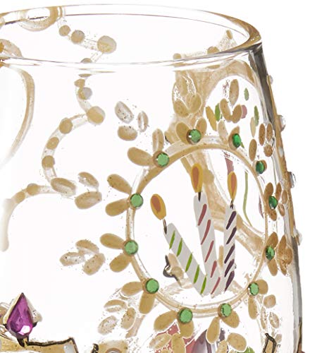 Designs by Lolita “Queen For a Day” Hand-painted Artisan Wine Glass, 15 oz.