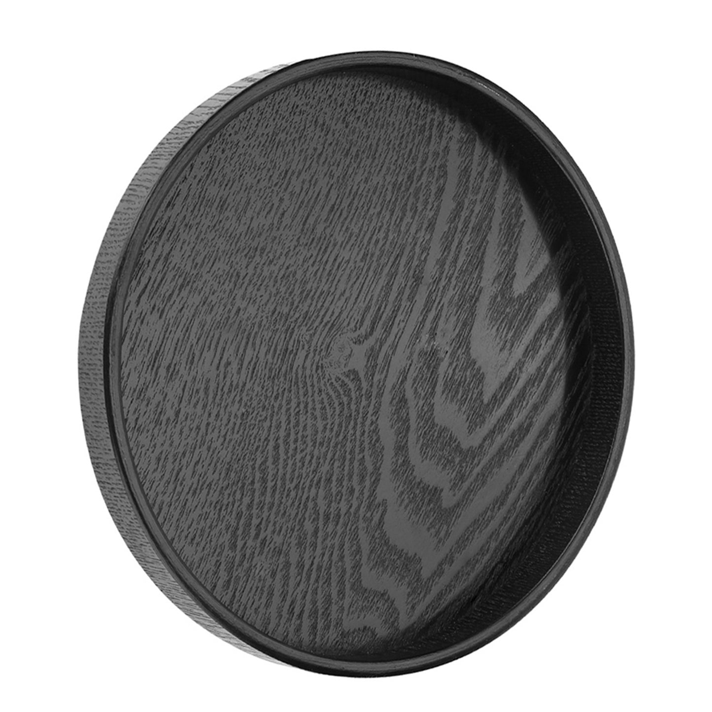 Round Shape Solid Wood Tea Coffee Snack Food Meals Serving Tray Plate Restaurant Trays 30cm