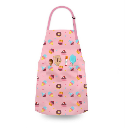 Kids’ Apron for Cooking, Baking, Painting, Crafting, and Gardening - Pastries, Strawberry or Unicorn Theme