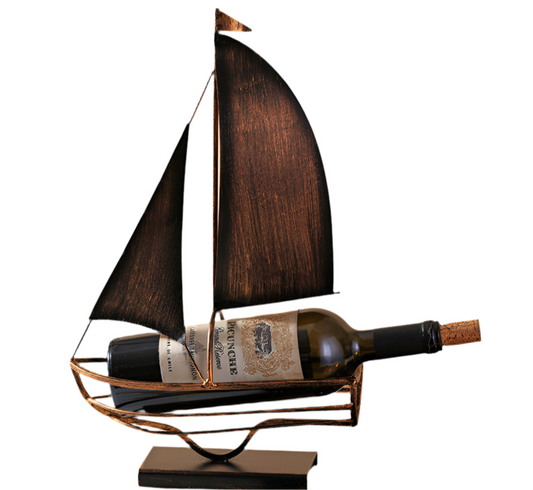Iron Boat Wine Rack Decoration