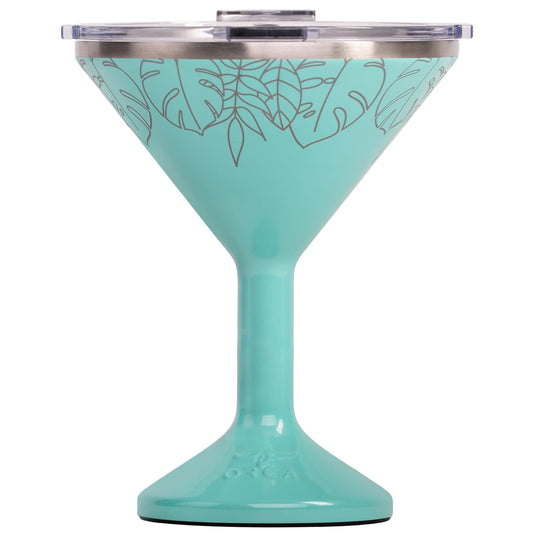 ORCA Tini 13oz Stainless Steel Martini Glass | Temperature Insulated Tumbler for Every Outdoor, Picnic, Poolside, Beach & Patio Party — Palm Seafoam