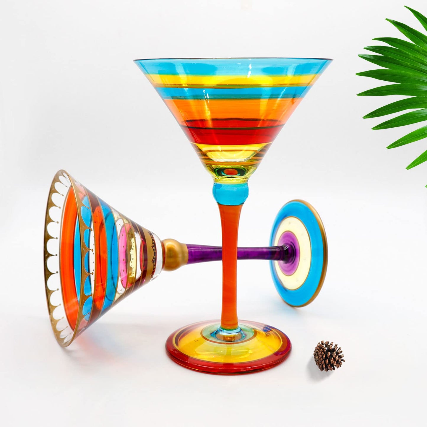 Fancy Artisan Lolita Hand-Painted Martini Glass with Stem