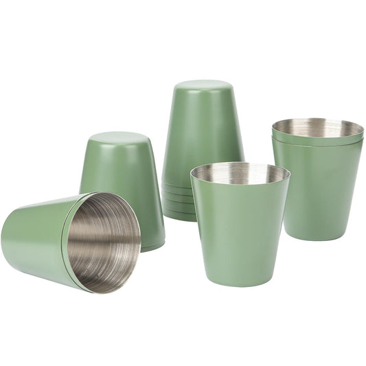 12 Pack Metal Shot Glasses 1oz Green Shot Glasses pool Shot Glasses Set Of 12 Sage Green Cups Stainless Steel Shot Glasses Small Shot Glasses For Bar Party Cocktail Restaurant Barware Gift (1.5 Inch)