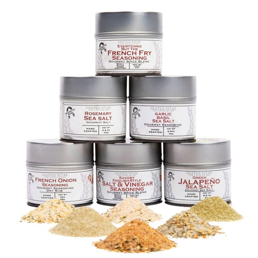 Gourmet French Fry Seasoning Set - Six Pack | Oprah's Favorite Thing 2024 | Authentic Small Batch Seasoning Mixes | 6 Gourmet All Natural Spice Blends - French Fries Are Just The Beginning | Hand Packed, Non GMO | Sustainably Sourced, Made in USA | | Gust
