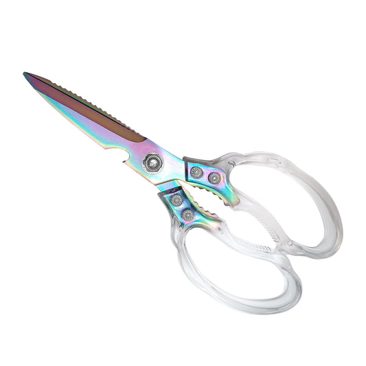 Sharp, Heavy Duty Kitchen Shears Dishwasher Safe, Kitchen Accessories Cooking Shears for Kitchen Meat Chicken Fish Poultry Herb Bread (Iridescent Blade)
