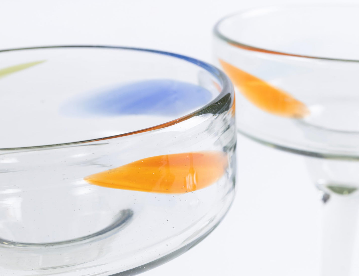 16 oz Hand Blown Mexican Margarita Glasses Set of 2 - Confetti Dots - MEXICAN GLASSWARE