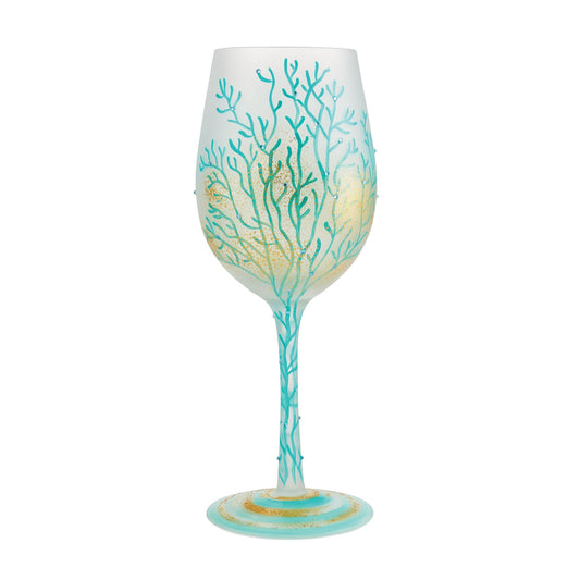 Enesco Designs by Lolita Under the Sea Hand-Painted Artisan Wine Glass, 15 Ounce, Multicolor