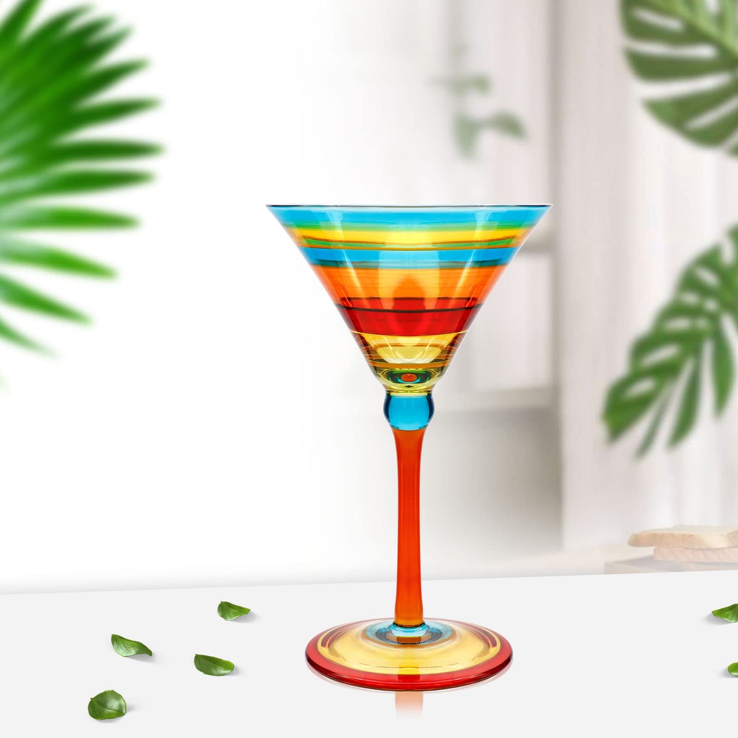 Fancy Artisan Lolita Hand-Painted Martini Glass with Stem