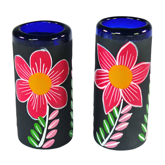 Hand-Painted Mexican Tequila Shot Glasses (Set of 4)