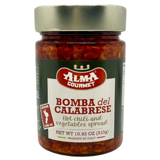 Alma Gourmet Bomba Calabrese Imported From Italy - Spicy Hot Calabrian Chili Peppers and Mixed Vegetables Spread - Italian Hot Sauce Spread - 10.9 Oz. (310 g.)
