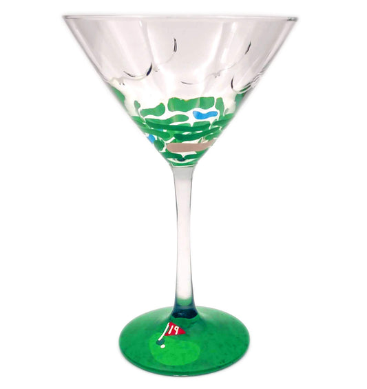 Golf Martini Glass - Hand Painted - 19th Hole - Gift for Him, Dad, Golfer