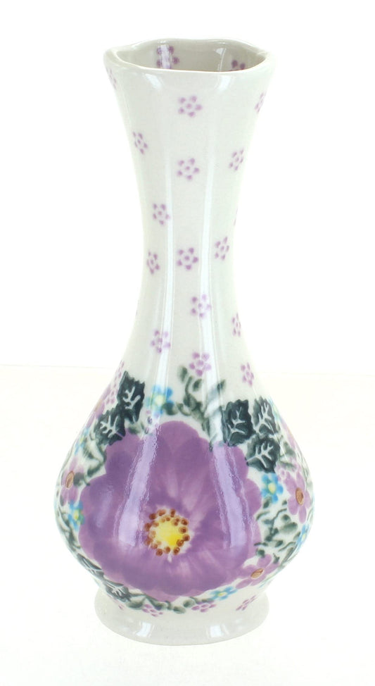 Blue Rose Polish Pottery Lilac Garden Small Bud Vase