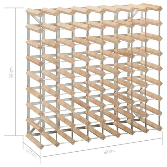 Solid Pinewood vidaXL Wine Rack for 72 Bottles