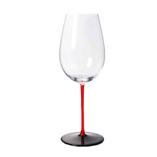 Lead-Free Crystal Wine Glasses with Colorful Stems and Standout Black Bases