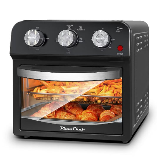 12.5 Qt. Air Fryer With Advanced Multi Function Cooking Grill, Air Fry, Defrost, Bake, Presets For French Fries, Pizza, Chicken, Fish, And Toast, Dual Knob Control