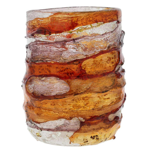 GlassOfVenice Murano Sbruffo Tumler - Golden Brown Purple