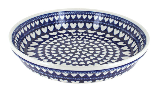 Blue Rose Polish Pottery Valentina Pie Plate