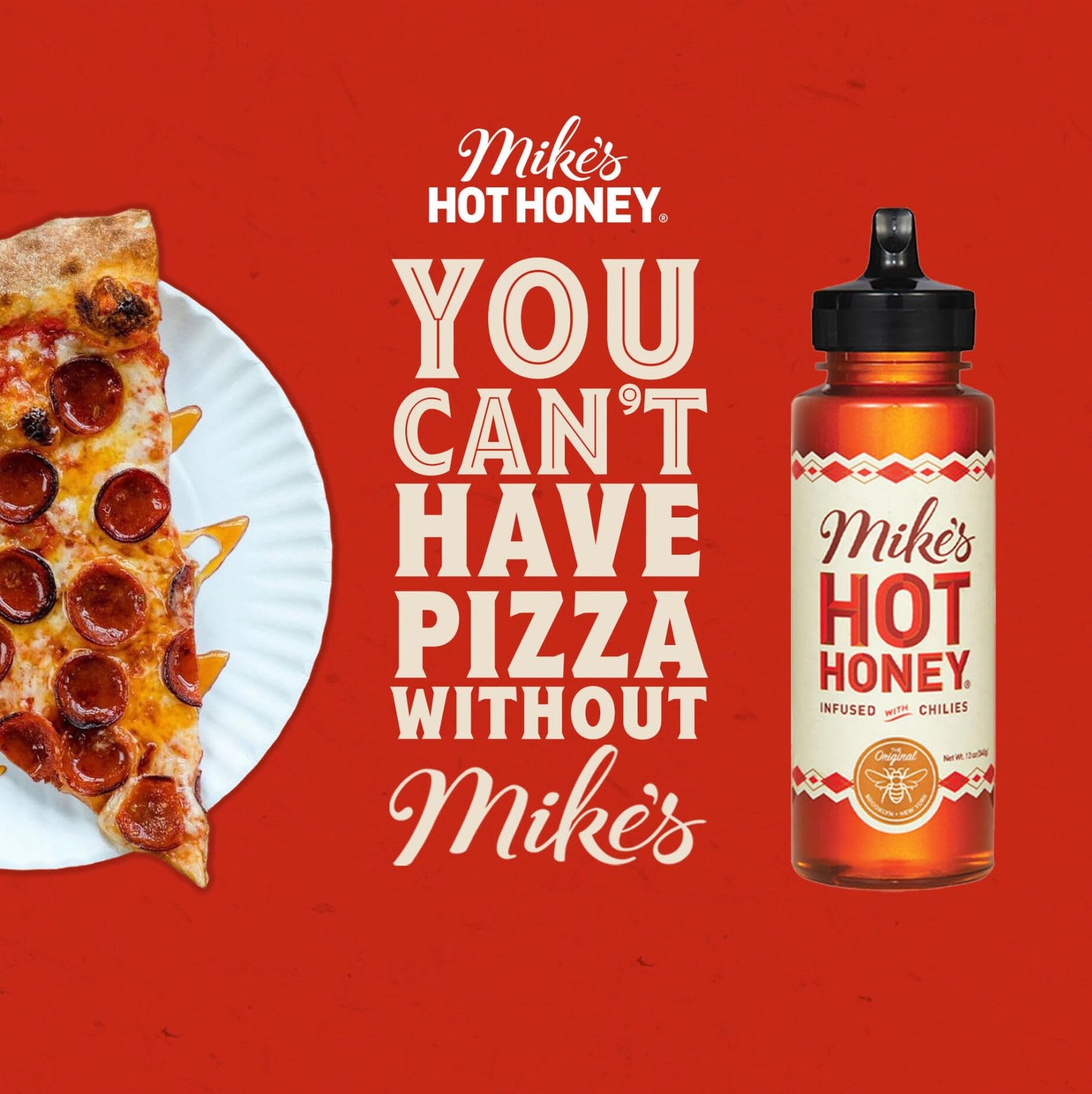Mike's Hot Honey, America's #1 Brand of Hot Honey, Spicy Honey Infused with Chili Peppers, Certified Kosher, Gluten-Free, Paleo-Friendly, Sweet Heat, Perfect for Hot Sauce Lovers (10 Oz. Bottle, 1 Pack)