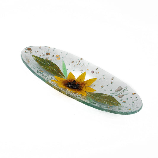 Sospiri Venezia Glass Decorative Plate Murano Glass Decorative Bowl, Gift Decoration Centerpiece Floral Decor, Catchall Bowl Catchall Tray for Entrance Table Console Living Room Dining Table 11"x4"