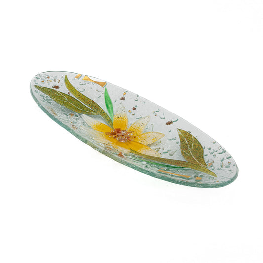 Sospiri Venezia Glass Decorative Plate Murano Glass Decorative Bowl, Gift Decoration Centerpiece Floral Decor, Catchall Bowl Catchall Tray for Entrance Table Console Living Room Dining Table 11"x4"