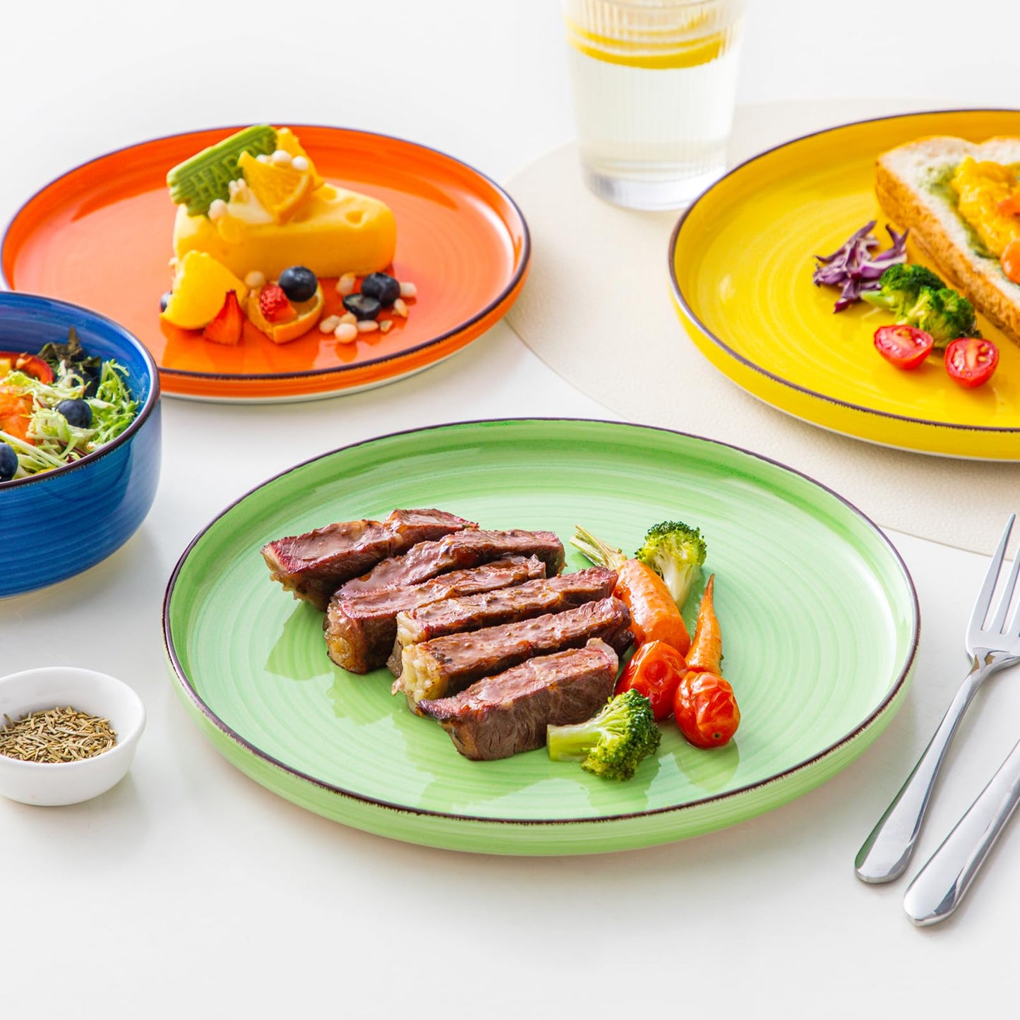 vancasso Bonita Dinnerware Sets 18 Pieces, Stoneware Dishes Set for 6, Plates Set and Bowls Set, Dinshwasher and Microwave Safe, Multicolor