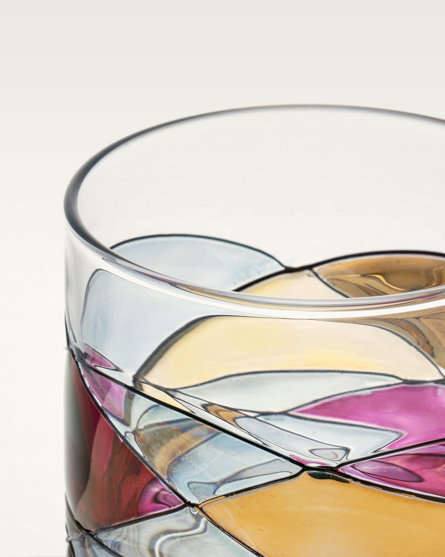 Antoni Barcelona Whiskey Bourbon Crystal Glasses 12Oz SET 2 Sagrada Hand Painted Mouth Blown Cocktail Bar Gifts Women Men Dad