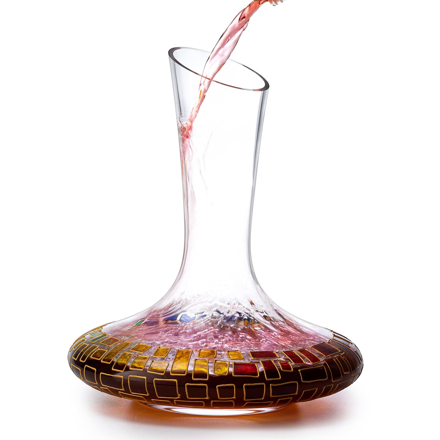 Wine Savant Artisanal Renaissance Stained Glass Windows Wine Decanter