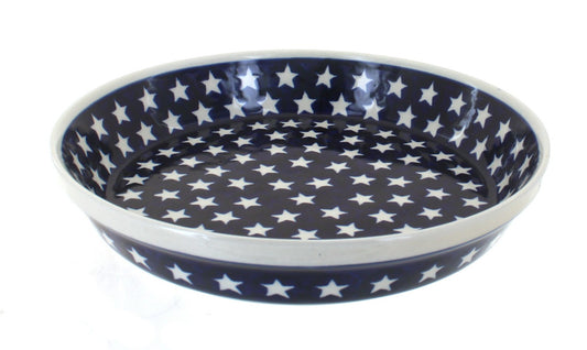 Blue Rose Polish Pottery Stars Pie Plate