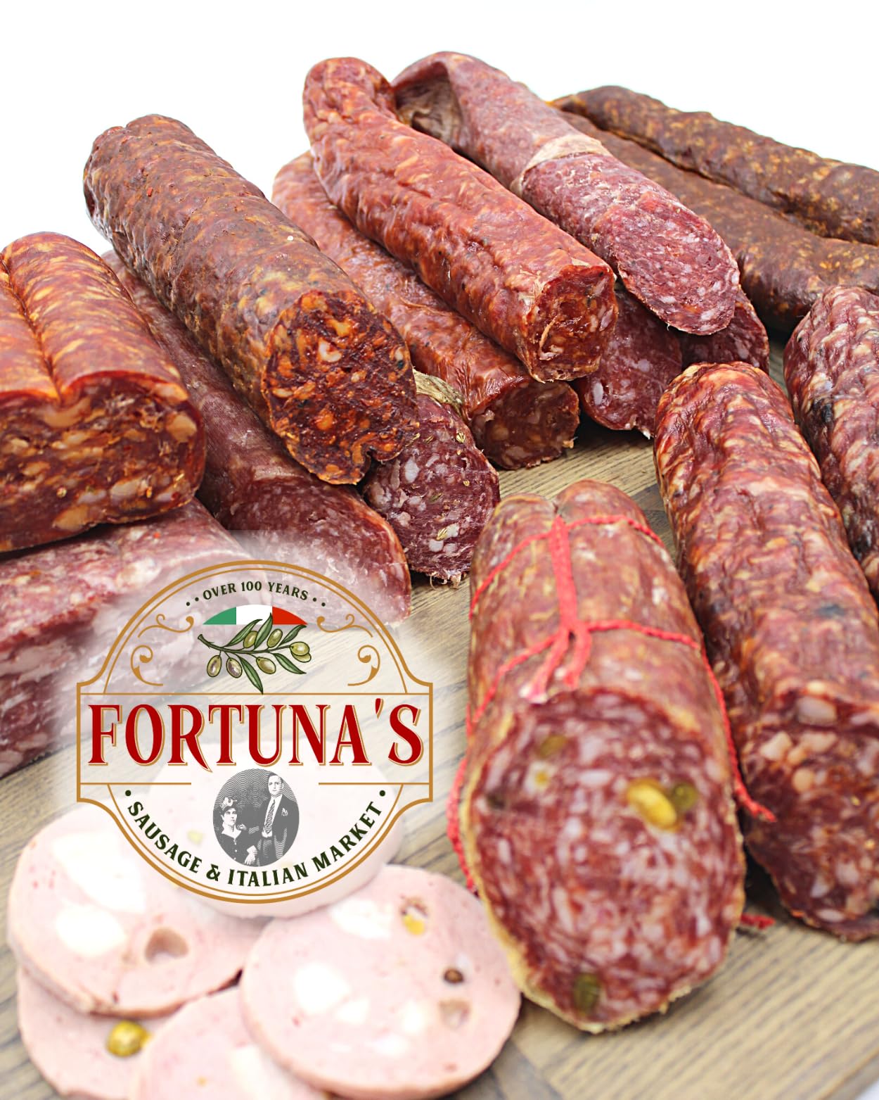 Fortuna's All Natural Salami with Black Truffle - Tartufo, 8 oz. Stick, Made in USA from 100% Natural Pork, Naturally Cured for a Rich Flavor - Perfect for Charcuterie Boards and Gourmet Snacking