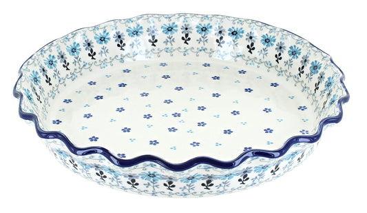 Blue Rose Polish Pottery Celeste Pie Plate