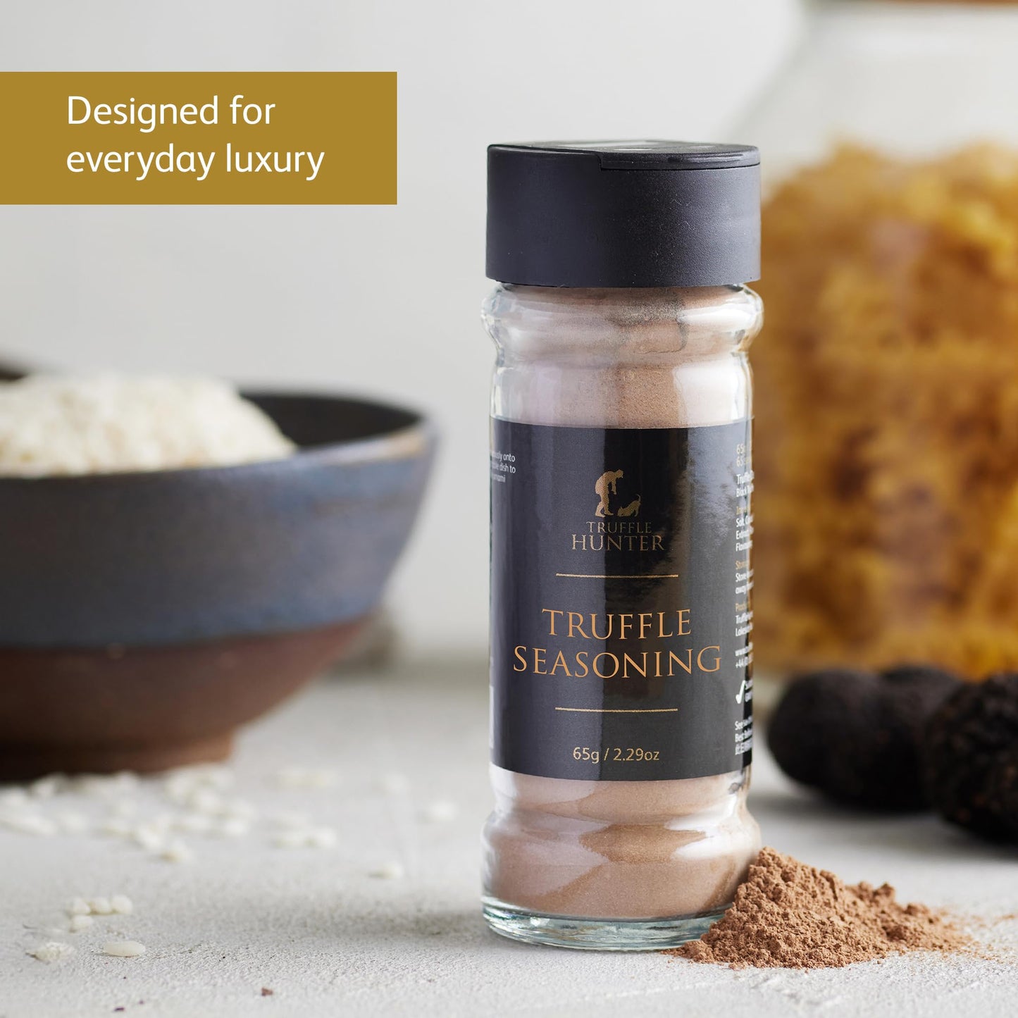 TruffleHunter - Black Truffle Seasoning - Umami - Gourmet Condiments - 2.29 Oz.