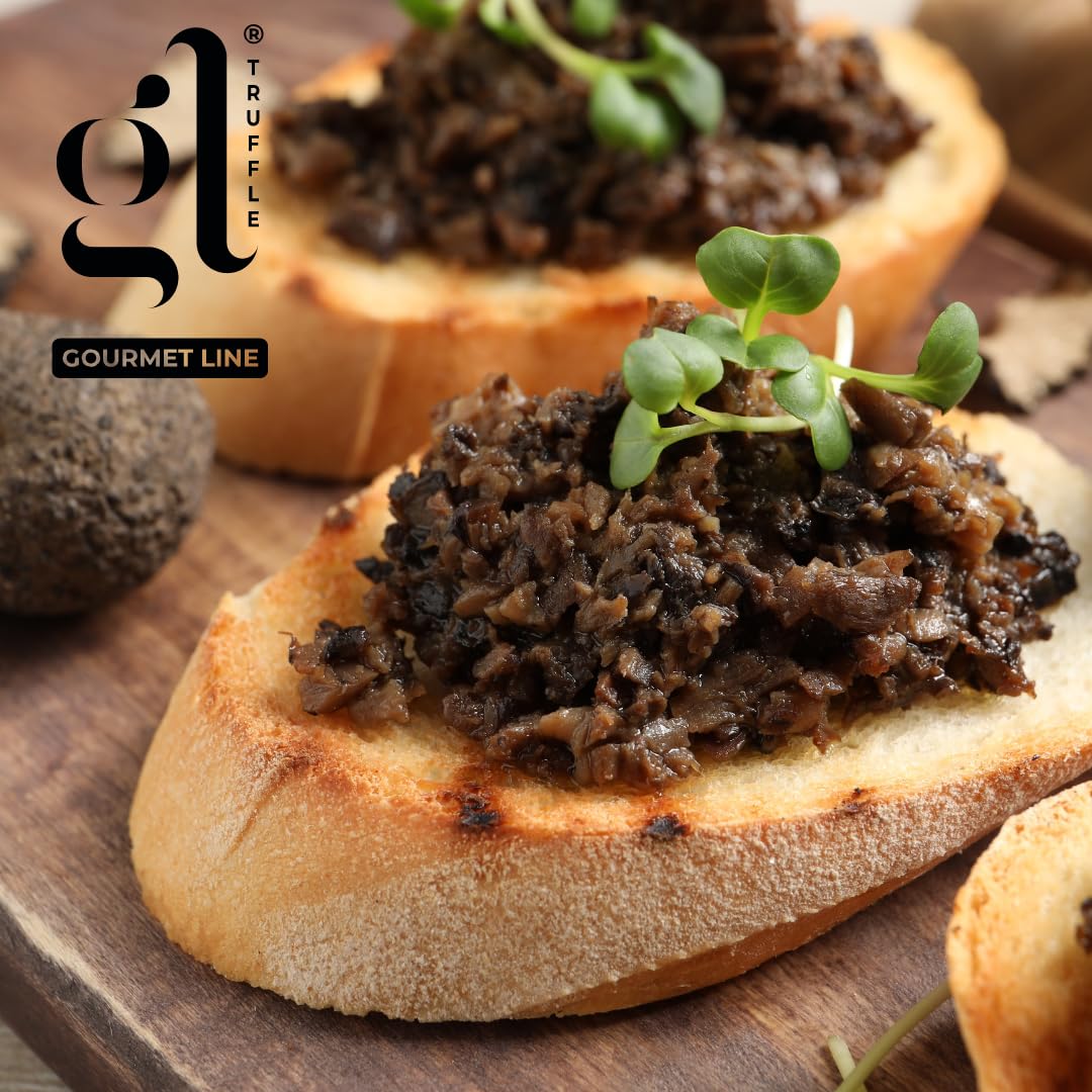 GL Truffle GOURMET LINE Premium Minced Black Truffle Sauce (90 gm) (3.17 oz.), Truffle Zest, Salsa Tartufata, Black Truffle Pate Spread, Seasoning, An Indulgent Delight from Italy