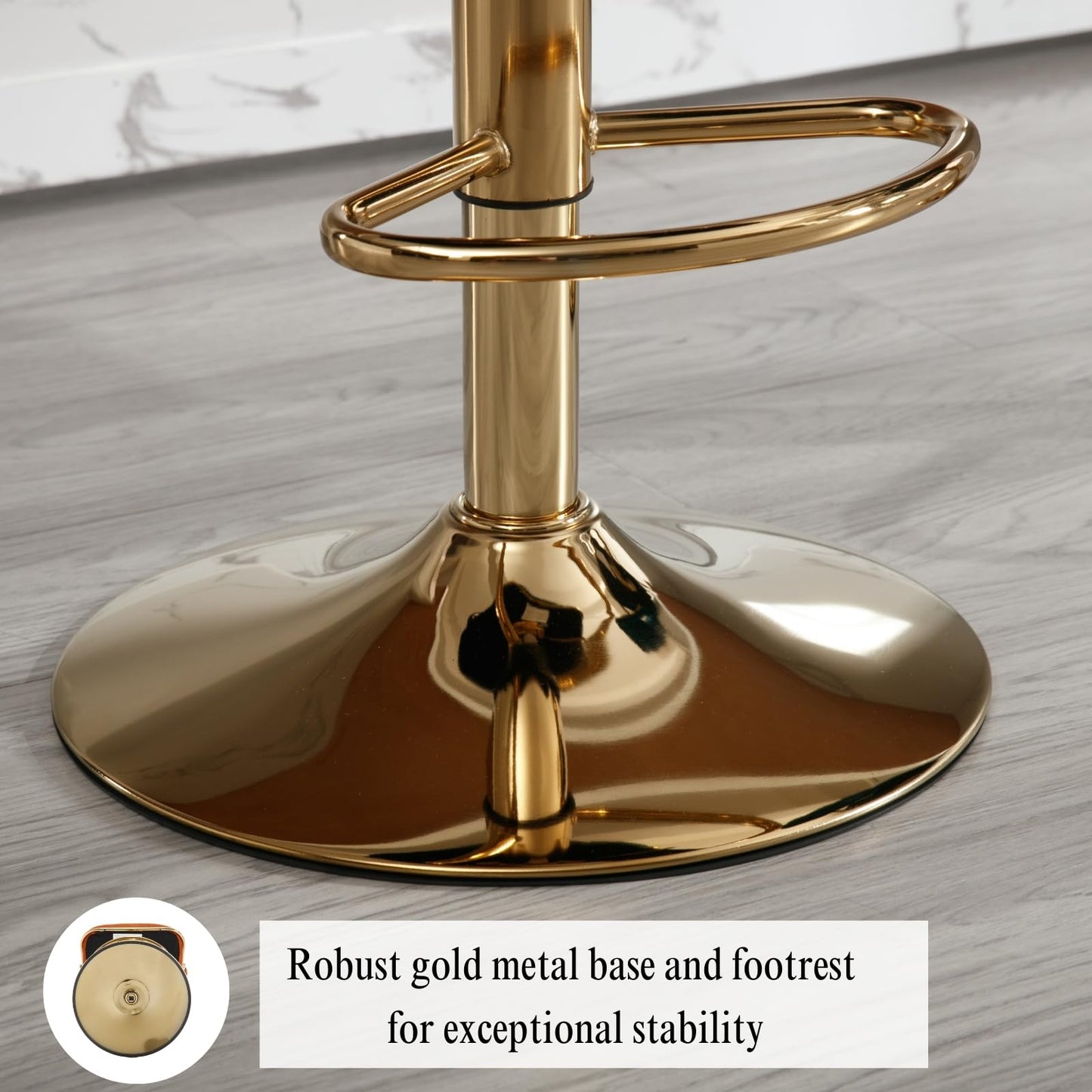 Modern Teal Green Velvet and Gold Swivel Bar Stools (Set of 4)