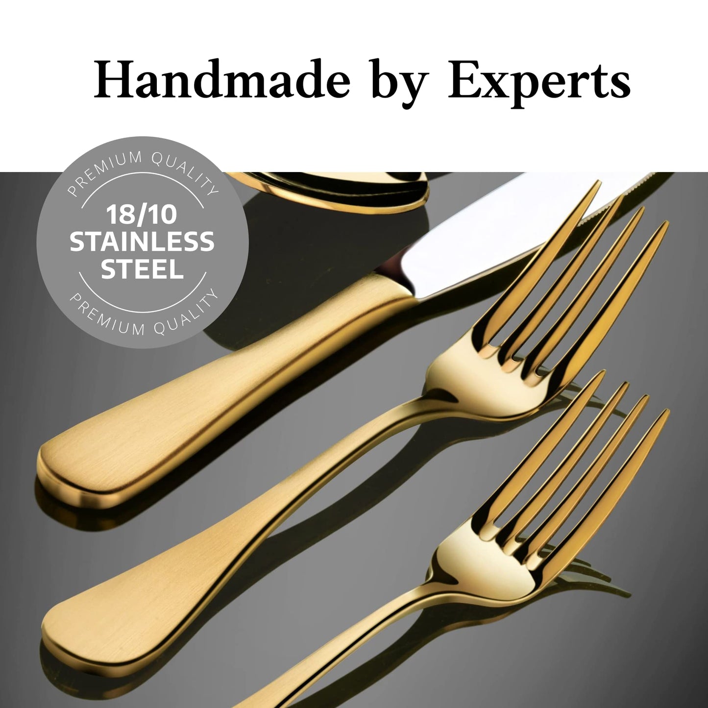 Artaste 56945 Rain 18/10 Stainless Steel Flatware 20-Piece Set, Black Finished, Service for 4